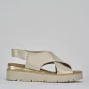 Sandali tacco 3cm pelle oro