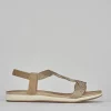 Sandali tacco 1cm pelle oro