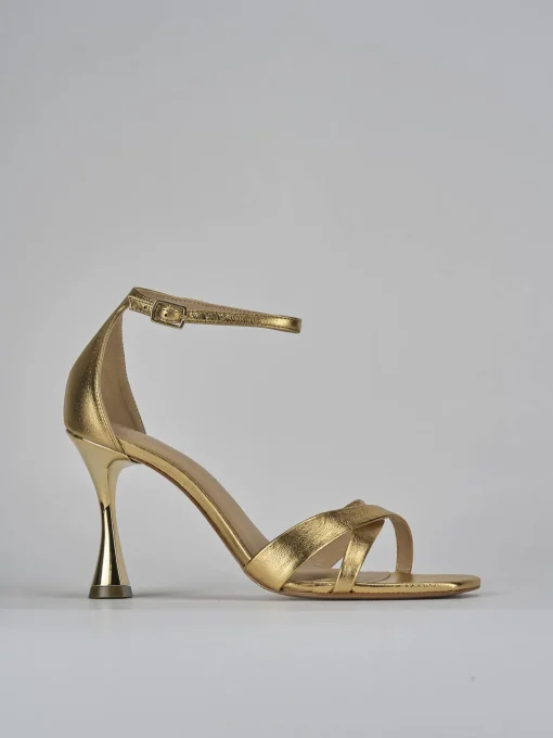 Sandali tacco 9cm pelle oro