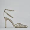 Sandali tacco 8cm pelle oro