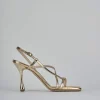 Sandali tacco 10cm pelle oro