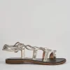 Sandali tacco 1cm pelle oro