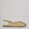 Sandali tacco 1cm pelle oro