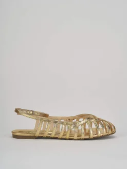 Sandali tacco 1cm pelle oro
