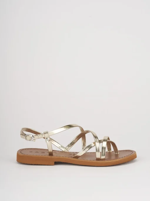 Sandali tacco 1cm pelle oro