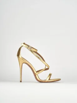Sandali tacco 11cm pelle oro
