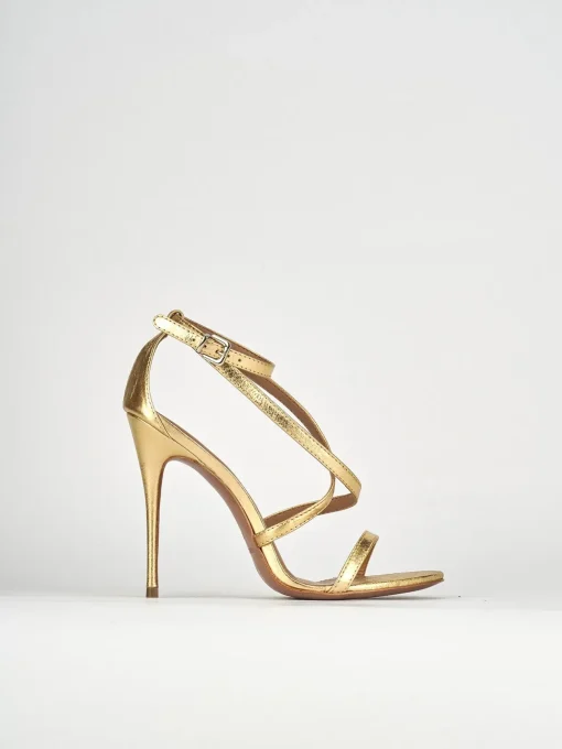 Sandali tacco 11cm pelle oro