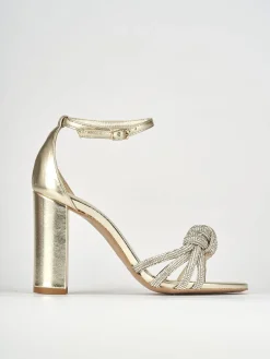 Sandali tacco 10cm pelle oro