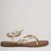 Sandali tacco 1cm pelle oro