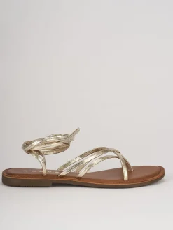 Sandali tacco 1cm pelle oro