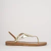 Sandali tacco 1cm pelle oro
