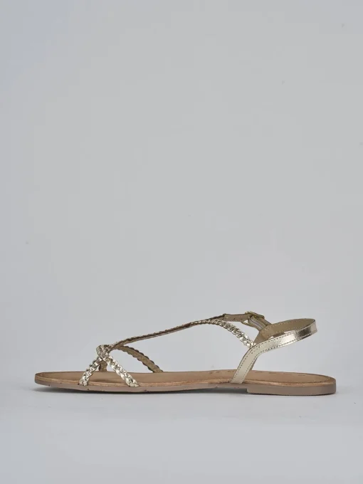 Sandali tacco 1cm pelle oro