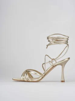 Sandali tacco 9cm pelle oro