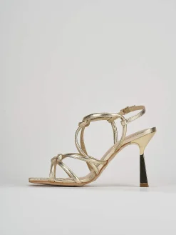 Sandali tacco 9cm pelle oro