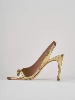 Sandali tacco 9cm pelle oro