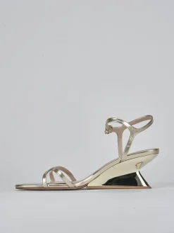Sandali tacco 5cm pelle oro