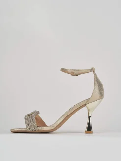 Sandali tacco 8cm pelle oro