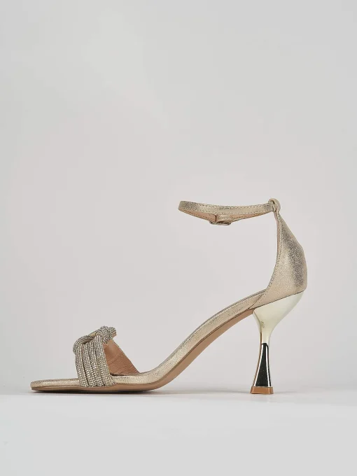 Sandali tacco 8cm pelle oro