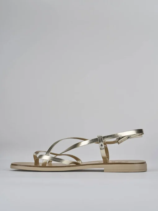 Sandali tacco 1cm pelle oro