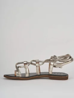 Sandali tacco 1cm pelle oro