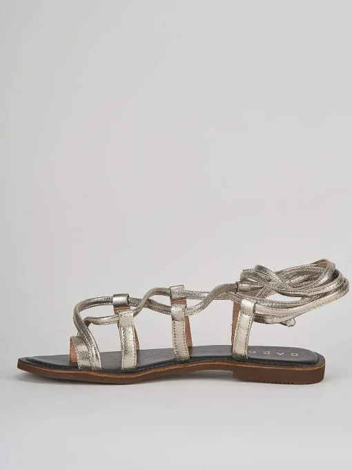 Sandali tacco 1cm pelle oro