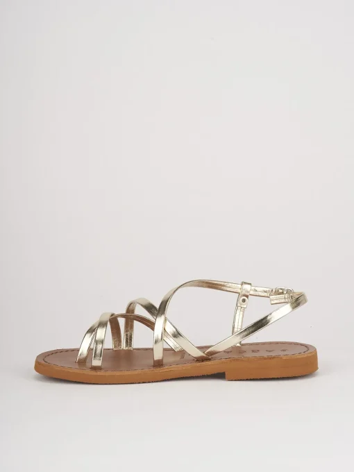 Sandali tacco 1cm pelle oro