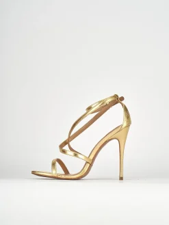 Sandali tacco 11cm pelle oro
