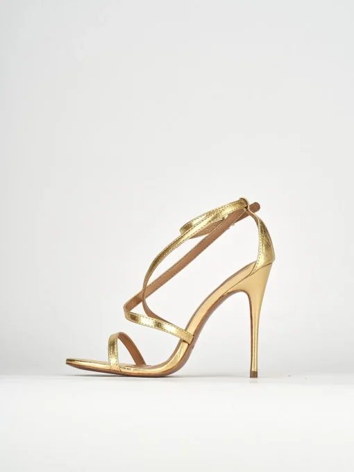 Sandali tacco 11cm pelle oro