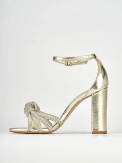 Sandali tacco 10cm pelle oro