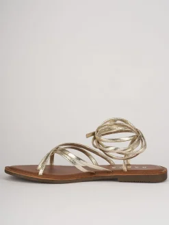 Sandali tacco 1cm pelle oro