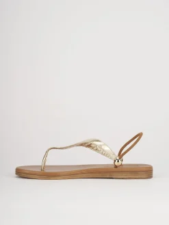 Sandali tacco 1cm pelle oro