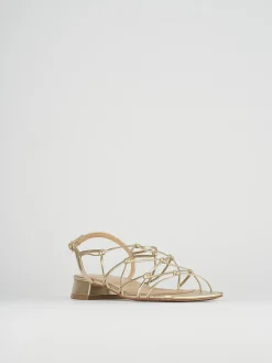 Sandali tacco 2cm pelle oro
