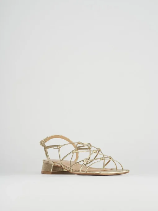 Sandali tacco 2cm pelle oro
