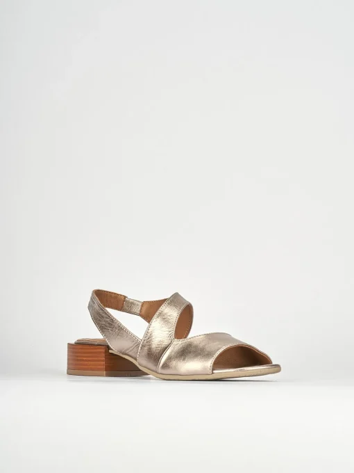 Sandali tacco 3cm pelle oro