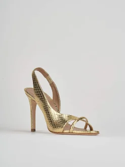 Sandali tacco 9cm pelle oro