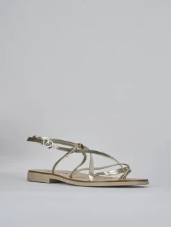 Sandali tacco 1cm pelle oro