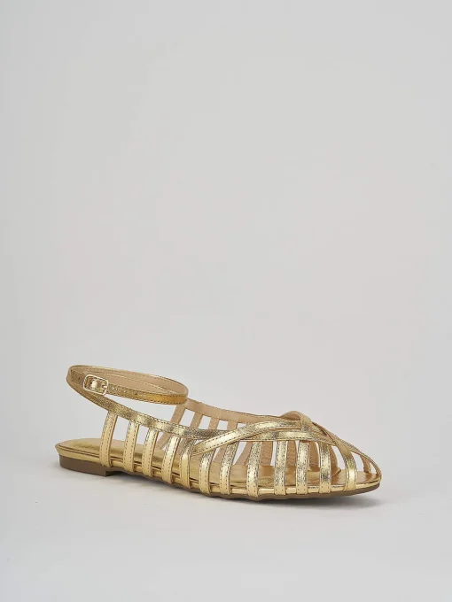 Sandali tacco 1cm pelle oro