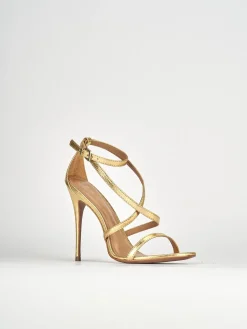 Sandali tacco 11cm pelle oro