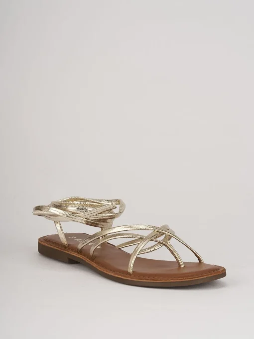 Sandali tacco 1cm pelle oro
