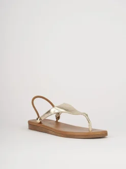Sandali tacco 1cm pelle oro