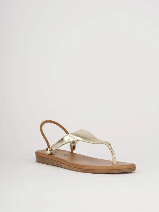 Sandali tacco 1cm pelle oro