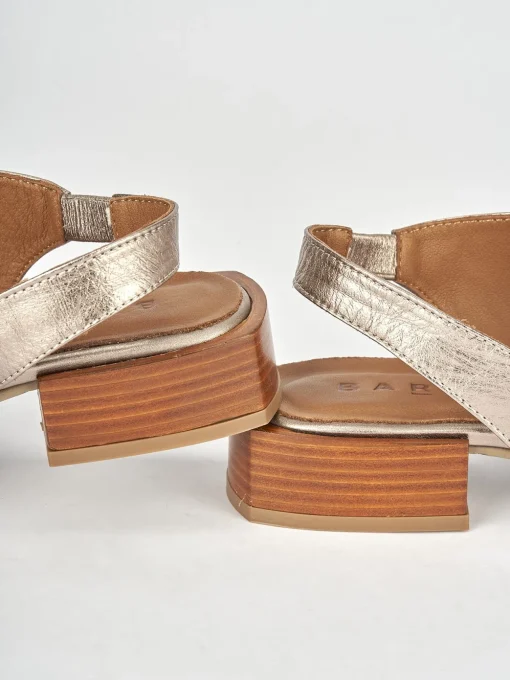 Sandali tacco 3cm pelle oro