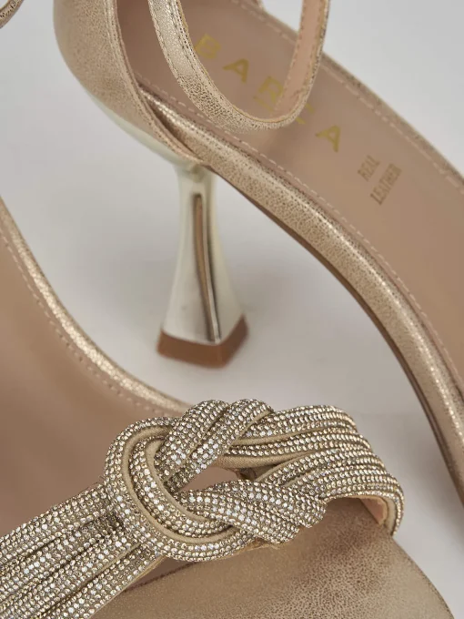 Sandali tacco 8cm pelle oro