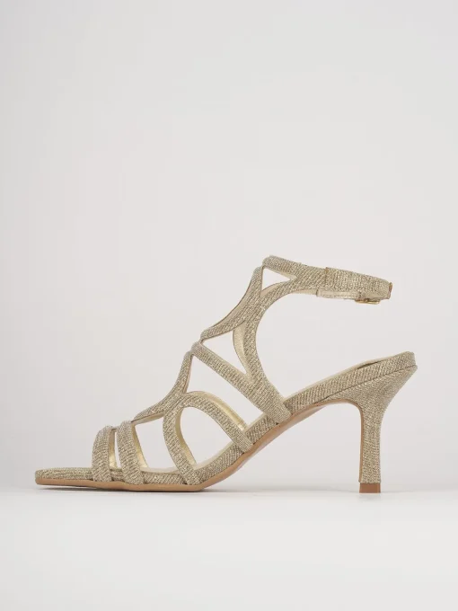 Sandali tacco 6cm pelle oro