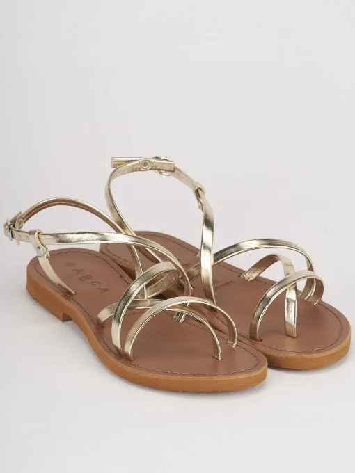 Sandali tacco 1cm pelle oro