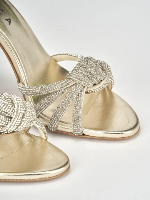 Sandali tacco 10cm pelle oro