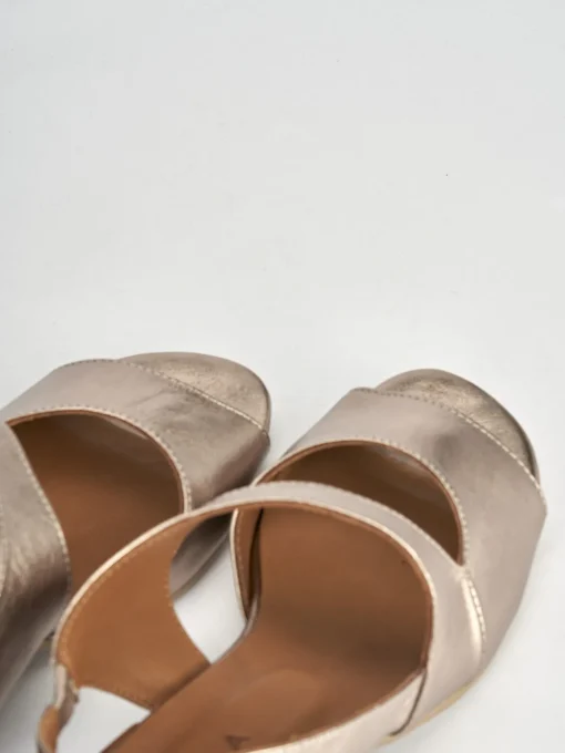 Sandali tacco 3cm pelle oro