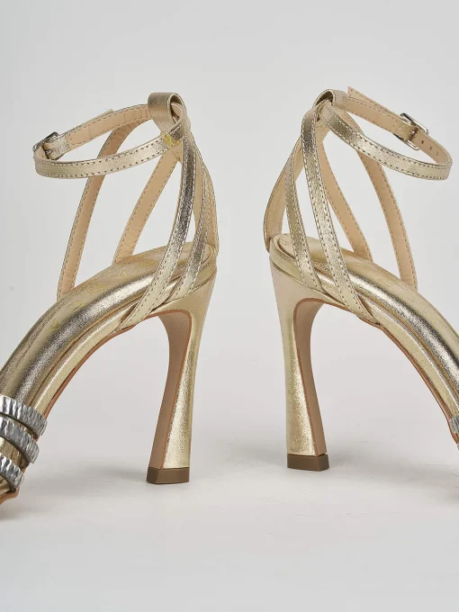 Sandali tacco 9cm pelle oro