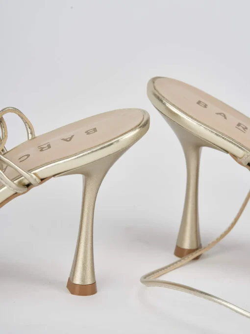 Sandali tacco 9cm pelle oro