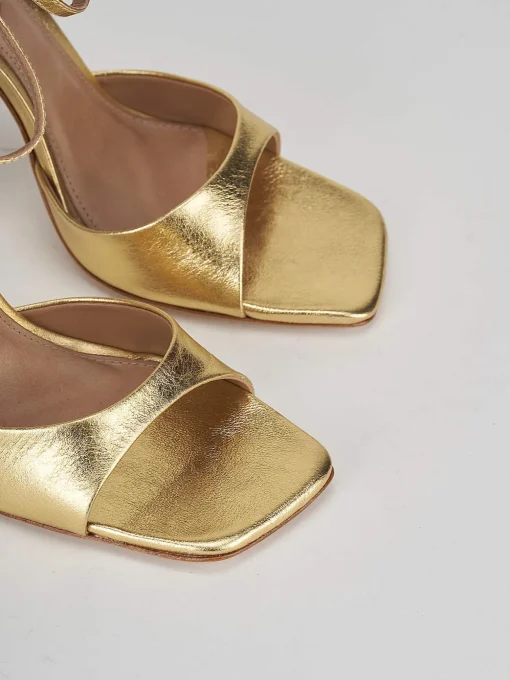 Sandali tacco 11cm pelle oro